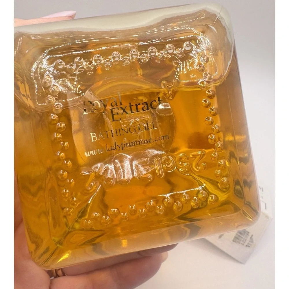 Lady Primrose Royal Extract Bathing Gel Glass Decanter w/Bee 8oz NOS Vintage